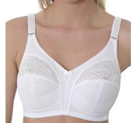 Gemm Womens White Plus Size Non Wired Firm Hold Lace Non Padded Support Bra UK, 40F (lg876wht)