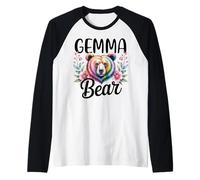 Gemma Bear Floral Graphic for Mothers Day Moments Raglan Baseball Tee
