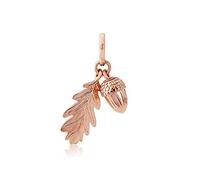 Gemma J Polished Rose Gold Vermeil Acorn and Leaf Charm - Premium Highly Detailed Symbolic Pendant Jewellery for Bracelet/Necklace