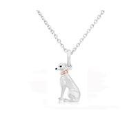 Gemma J Sterling silver Greyhound/Whippet pendant necklace, with an adjustable silver chain (40-46cm chain)