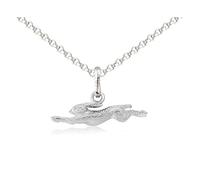 Gemma J Sterling Silver Hare Pendant, silver leaping hare pendant.