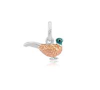 Gemma J Sterling Silver Pheasant Charm - Compatible with Most Popular Charm Bracelets