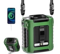 Gemmac 10000mAh Clip Fan with LED Display & Red/Green White Lights - 3-in-1 Portable Power Bank, Desk Fan and Torch for UK Camping, Festivals, Power Cuts, USB-C Rechargeable