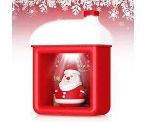 Gemmac Christmas Night Light, Snow House Bedside Lamps with Magnetic Santa Claus Doll USB Soft Silicone Christmas Night Lamps Xmas Indoor Decoration Wall Mountable Desktop Lamp Merry Christmas Gifts