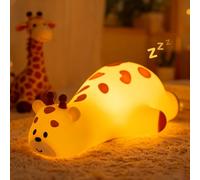 Gemmac Cute Giraffe Night Light, Portable Dimmable LED Lamp Soft Silicone Sleep Light Timer Rechargeable Touch Sensor Bedside Table Lamp Gifts for Bedrooms Living Room Decor as Xmas Birthday Gifts