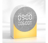 Gemmac Digital Alarm Clock White Noise Machine, Bedside Clock with Bluetooth Speaker White Noise Sleep Sounds Timer Night Lights, Wake Up Light Alarm Clocks for Heavy Sleepers Room Decor Gifts
