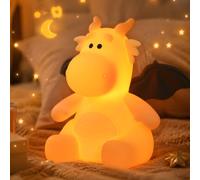 Gemmac Dragon Night Light for Kids Gift,Silicone Cute Dragon Lamp for Decor | Orange Dragon Light with 3 Level Warm Light, Timer, Dimmable Touch Nursery Lamp, Dragon Squishy Bedside Lamp for Boys Girls
