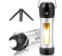 Gemmac Mini Magnetic Rechargeable Camping Light with Bracket and Hook,Outdoor 3 Distinct Color Temperatures Adjustment and Strobe SOS Modes Led Torch for Camping&Fishing&Hiking&Power Outages