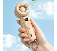 Gemmac Portable Hand Held Turbo Fan, Handheld Mini Fan 3000mAh USB Battery Operated with LED Display 5 Speed Wind Adjustable Small Desk Fans Pocket Design for Outdoor Travel Summer Office Gifts