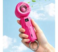 Gemmac Portable Hand Held Turbo Fan, Handheld Mini Fan 3000mAh USB Battery Operated with LED Display 5 Speed Wind Adjustable Small Desk Fans Pocket Design for Outdoor Travel Summer Office Gifts