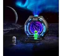 Gemmac Stargate Projection Lamp Aurora Projection Alarm with Bluetooth Speaker White Noise Atmosphere Lamp Nebula Night Light Alarm Clock for Kids Teenger Birthday Gift, for Bedroom Decor