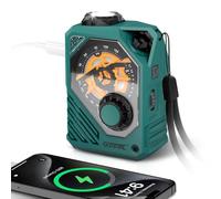 Gemmac Wind Up Emergency Radio, Portable Hand Crank Radio 2000mAh Rechargeable Power Bank USB Phone Charger with SOS Alarm & LED Torch, AM/SW/FM Pocket Radios for Survival, Hiking, Camping Essentials