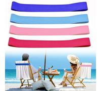 GEMMAHW 4Pcs Beach Towel Bands for Sun Loungers, Elastic Bands for Sunbed Towel, Windproof Sun Lounger Straps, Beach Towel Straps for Pool/Cruise Chairs