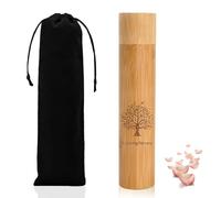GEMMAHW Small Scatter Tubes for Ashes, 9''× 2'' Scattering Urns for Ashes Adult, Pet Urns for Dogs Ashes, Bamboo Pet Ashes Urns, Memorial Containers for Ashes with Pouch & Petal