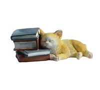 Gemmia Book Lover Figurine- Cat w/Books(Notice Size)