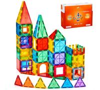 Gemmicc Click to see full view Magnetic Tiles Building Blocks, Magnet Toys for Kids, STEM Approved Educational Toys,3D Magnet Puzzles Stacking Blocks for Boys Girls,63 PCS Classic Set