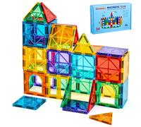 Gemmicc Magnetic Tiles, Magnet Toys Building Blocks for Kids, STEM Approved Educational Toys, Starter Set Magnet Puzzles Stacking Blocks, Sensory Montessori Toys for Boys Girls, 34 Pieces, Ages 3-9