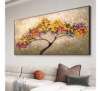 GEMMII Abstract Art Tree of Happiness Giclee Canvas Prints Large- Colorful Tree Poster Prints Landscape Wall Art Picture for Living Room Decor 80x160cm Frameless