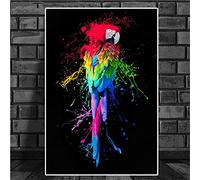 GEMMII Beautiful Parrot Bird Graffiti Art Giclee Canvas Prints Large- olorful Animals Posters and Prints Wall Picture Kids Room Home Decor 70x100cm Frameless