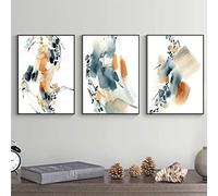 GEMMII Canvas Prints Wall Art Large Blue Orange Beige Abstract Watercolor Poster Wall Art For Living Room Painting Pictures Decor Muralicture 29.7x42cmX3 Frameless
