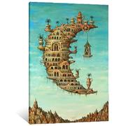 GEMMII Framed Canvas Prints, Salvador Dali Moon Canvas Art Poster and Wall Art Picture Print Modern Family Bedroom Decor Posters 42x60cm Framework