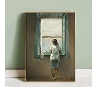 GEMMII Giclee Canvas Prints Large - Salvador Dali Woman at The Window Canvas Paintings Posters and Prints Wall Art Pictures for Bedroom Decor 42x60cm Frameless