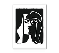 GEMMII Pablo Picasso Kiss Canvas Wall Art,Black and White Picasso Poster, Picasso Canvas,Picasso Painting,Picasso Print -XXL 50x75cm Frameless