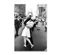 GEMMII The Kissing Sailor Poster Classic Giclee Canvas Prints Artwork- Black White Photography Canvas Prints Wall Painting Modern Decoration Pictures 80x120cm Frameless