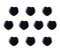GEMMYDREAM 10 Pcs Obsidian Heart Stones, Natural Healing Crystals Gemstones Gift for Stress Relief, DIY Decorations, Chakra Healing, Yoga Meditation