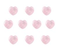 GEMMYDREAM 10 Pcs Rose Quartz Heart Stones, Natural Healing Crystals Gemstones Gift for Stress Relief, DIY Decorations, Reiki, Chakra Healing, Yoga Meditation