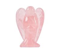 GEMMYDREAM Natural Rose Quartz Crystal Angel Figurine Small Guardian Angel Statue for Home Office Decorations 1.5''