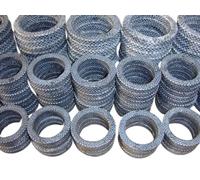 GemmySeal Carbon Fiber impregnated with PTFE Gland Packing Ring for Valve 10Pcs(OD59*ID43*8mmT)