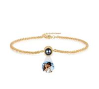 GemMyShin Custom Bracelet with Picture Inside Personalized Bracelet with Picture Silver Gold Rose Gold Women Bracelet Memorial Bracelet for Christmas Gift, M, Brass, No Gemstones