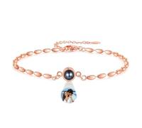 GemMyShin Custom Bracelet with Picture Inside Personalized Bracelet with Picture Silver Gold Rose Gold Women Bracelet Memorial Bracelet for Christmas Gift, M, Brass, No Gemstone