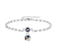 GemMyShin Custom Bracelet with Picture Inside Personalized Bracelet with Picture Silver Gold Rose Gold Women Bracelet Memorial Bracelet for Christmas Gift, M, Brass, No Gemstone