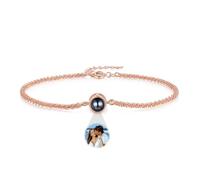 GemMyShin Custom Bracelet with Picture Inside Personalized Bracelet with Picture Silver Gold Rose Gold Women Bracelet Memorial Bracelet for Christmas Gift, M, Brass, No Gemstone