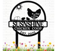 GemMyShin Custom Chicken Coop Signs, Personalized Fluffy Butt Hut Chicken Sign, Chicken Coop Accessories, Rustic Farmhouse Chicken Yard Decor, Custom Chicken Name Plaque for Outdoor Garden