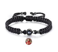 GemMyShin Personalized Bracelets with Picture Inside for Men Women Couple, Custom Memorial Bracelets with Photo Inside, Mens Womens Christmas Gifts His Her Bracelet, M, Brass, no gemstone