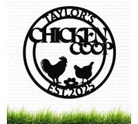 GemMyShin Personalized Chicken Coop Signs, Custom Funny Chicken Sign Wall Decor, Metal Fluffy Butt Hut Chicken Sign, Farmer Decor for Outside, Chicken House Decor Gifts For Chicken Lovers