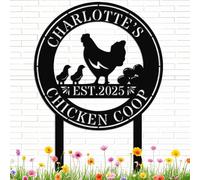 GemMyShin Personalized Chicken Coop Signs, Custom Funny Chicken Sign Wall Decor, Metal Fluffy Butt Hut Chicken Sign, Farmer Decor for Outside, Chicken House Decor Gifts For Chicken Lovers