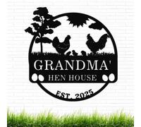 GemMyShin Personalized Chicken Coop Signs, Custom Funny Chicken Sign Wall Decor, Metal Fluffy Butt Hut Chicken Sign, Farmer Decor for Outside, Chicken House Decor Gifts For Chicken Lovers