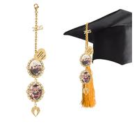 GemMyShin Personalized Graduation Tassel Photo Charm 2025 - Custom Memorial Tassel Charm with 1-3 Photos for Graduation Cap Decorations - Unique Graduate Gifts for High School & College Seniors