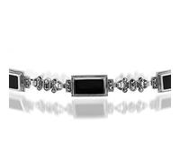 Gemondo 925 Sterling Silver 5.50ct Onyx & Marcasite Bracelet