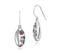 Gemondo 925 Sterling Silver 6pt Marcasite Rennie Mackintosh Style Drop Earrings