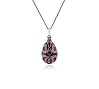 Gemondo 925 Sterling Silver Decorative Egg With Garnet Necklace