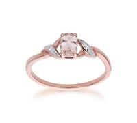 Gemondo 9ct Rose Gold Morganite & Diamond Ring