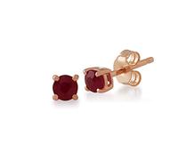 Gemondo 9ct Rose Gold Round Ruby Stud Earrings
