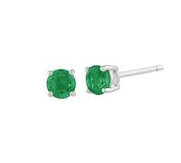 Gemondo 9ct White Gold Round Emerald Earrings