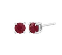Gemondo 9ct White Gold Round Ruby Stud Earrings