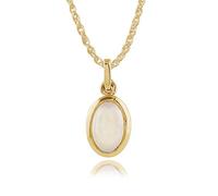 Gemondo 9ct Yellow Gold Oval Opal Classic Bezel Set Pendant Necklace